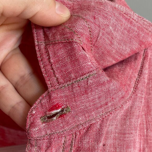 PAOLETTI 100% Linen Shirt Short Sleeve Button Down Pink Men's Size XXL - Picture 7 of 14